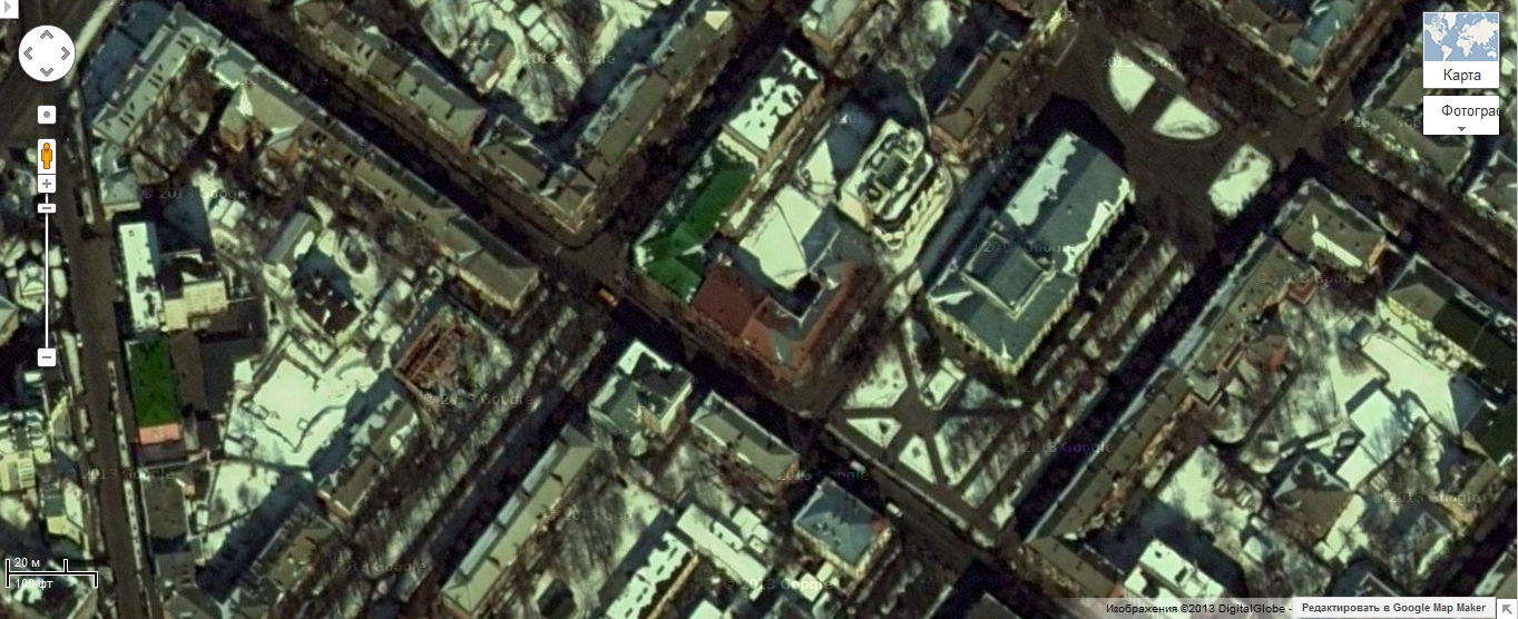 На Картах Google Полтаву засыпало снегом, а в Кременчуге – по-прежнему жара На Картах Google Полтаву засыпало снегом, а в Кременчуге – по-прежнему жара