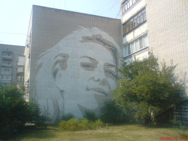 У Кременчуці на стіні багатоповерхівки з'явився 12-метровий портрет У Кременчуці на стіні багатоповерхівки з'явився 12-метровий портрет