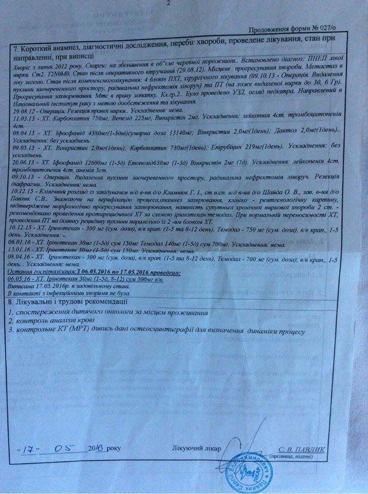 Необхідні кошти на лікування кременчужанки Гери Фоменко Необхідні кошти на лікування кременчужанки Гери Фоменко