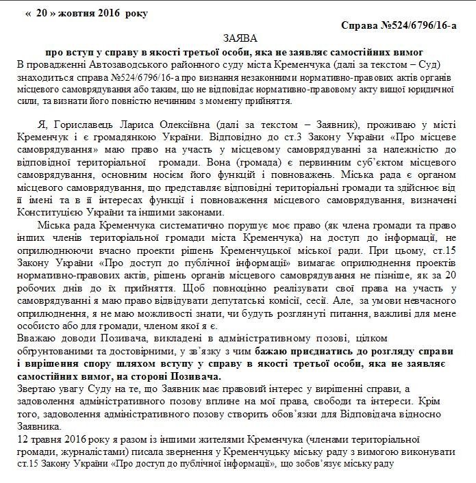 Автозаводский райсуд не позволил активистке выступить третьей стороной в деле против мэрии Автозаводский райсуд не позволил активистке выступить третьей стороной в деле против мэрии