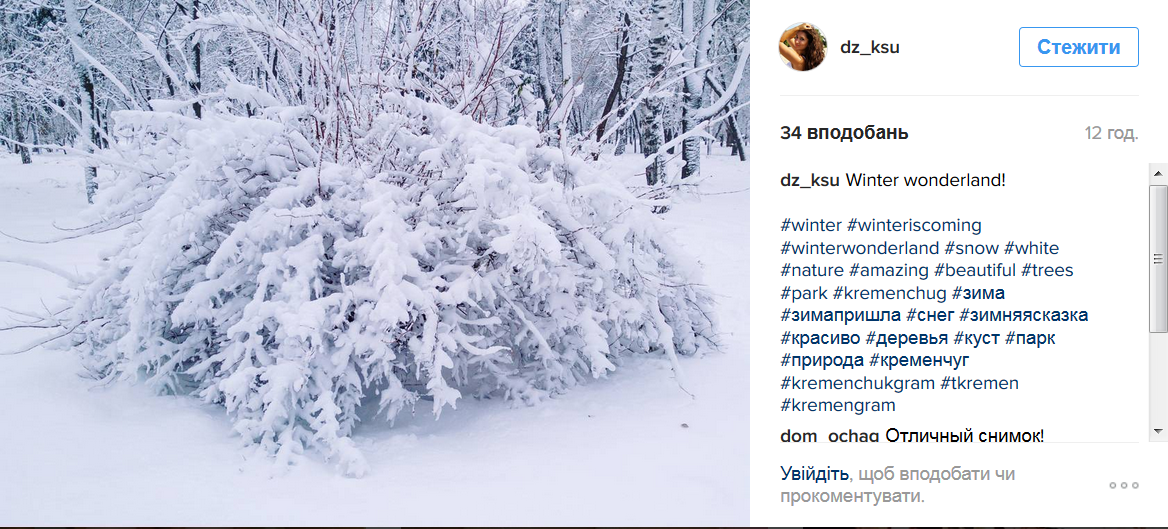 Кременчужани діляться зимою у cоціальних мережах Кременчужани діляться зимою у cоціальних мережах