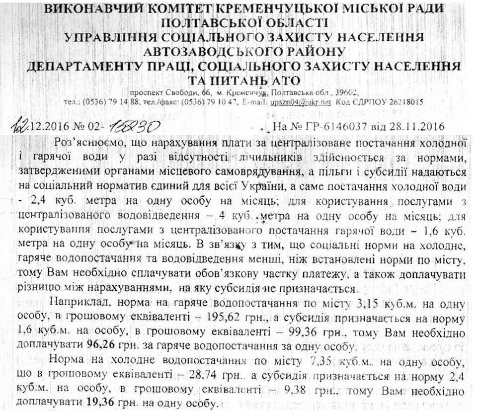 Мер Малецький «повісив» на кременчужан бюджетні борги за різницю норм споживання води Мер Малецький «повісив» на кременчужан бюджетні борги за різницю норм споживання води