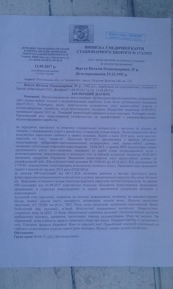 Потрібна допомога: у 24-річної Наталі — третя операція на головному мозку. Попереду хіміотерапія Потрібна допомога: у 24-річної Наталі — третя операція на головному мозку. Попереду хіміотерапія