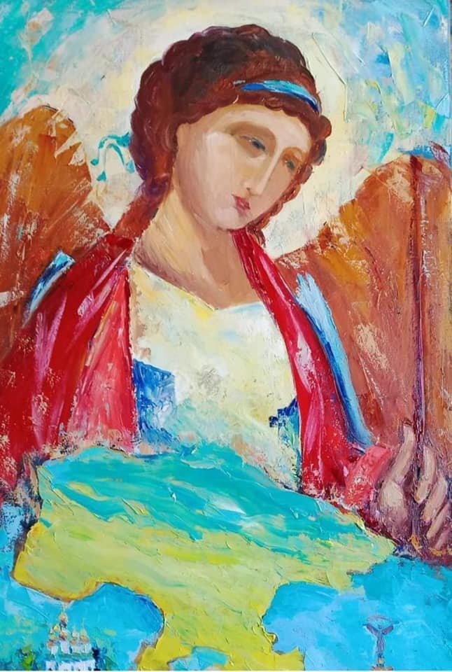 Архангеле Михаїле, врятуй Матінку Україну! Полотно, олія. 80*50 Стартова ціна - 10000 грн.