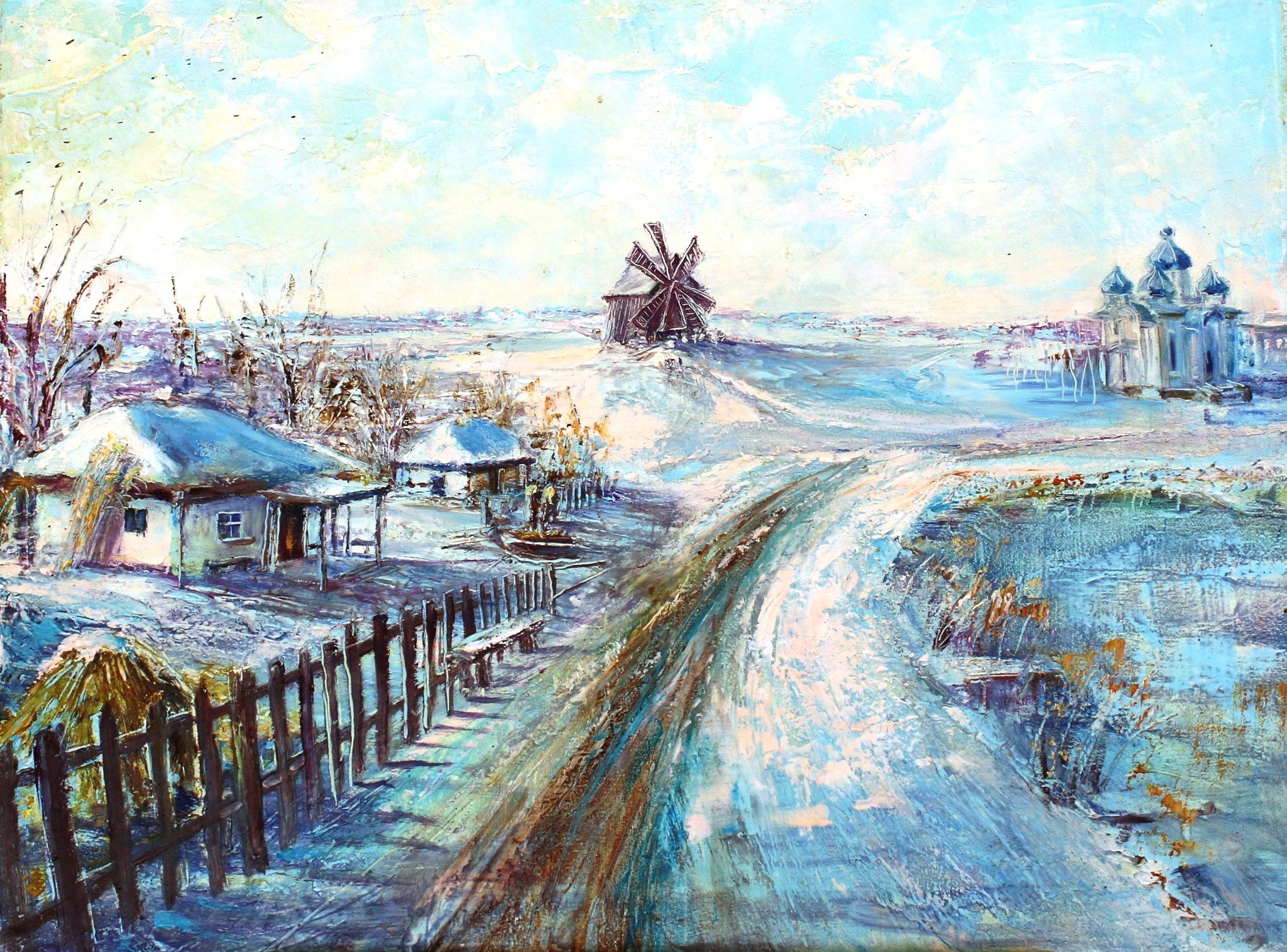 «Жужманівка. Ретроспектива», полотно, олія, віск, 80 х 60