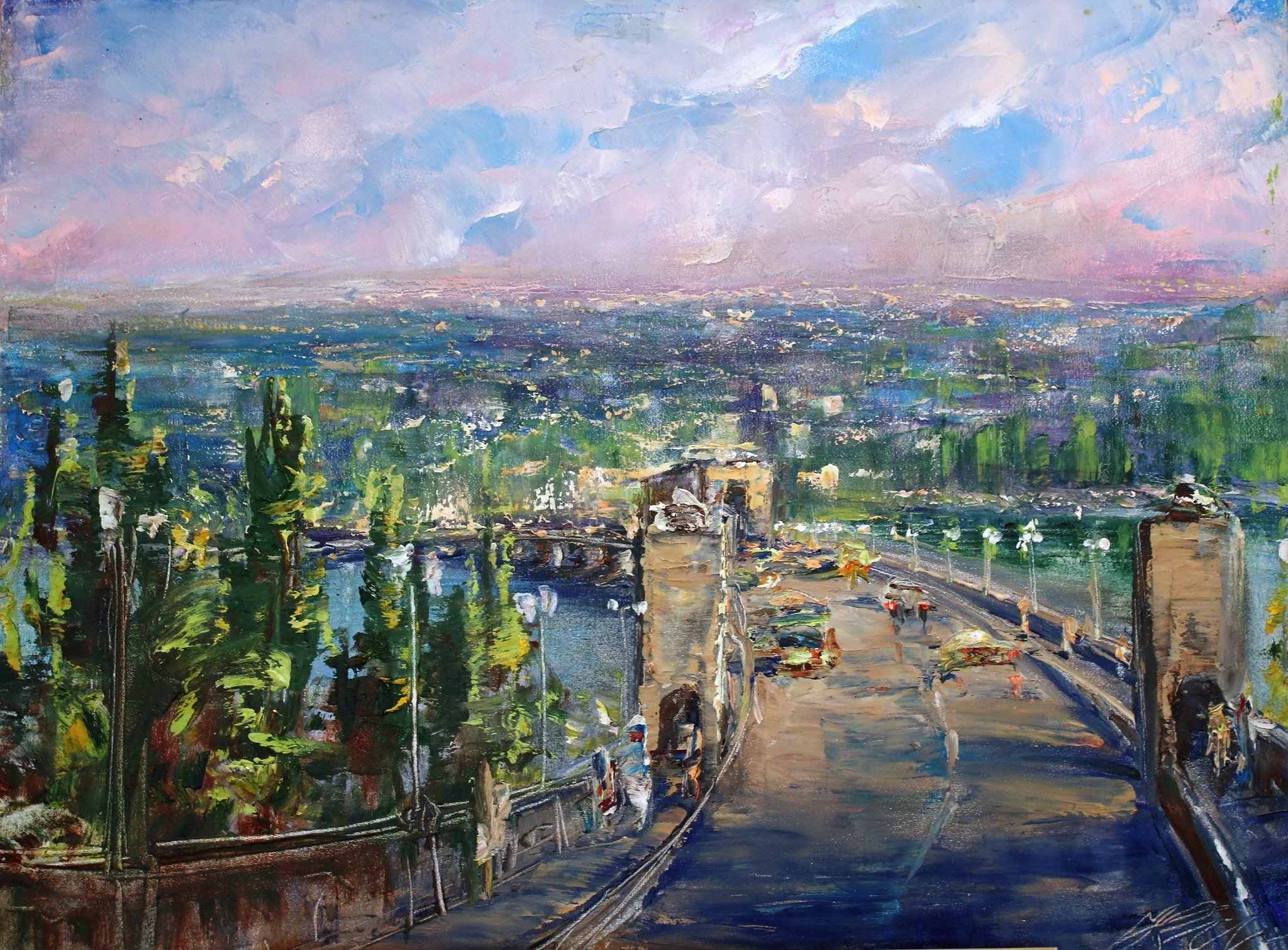 «Понад річкою», полотно, олія, віск, 80 x 60