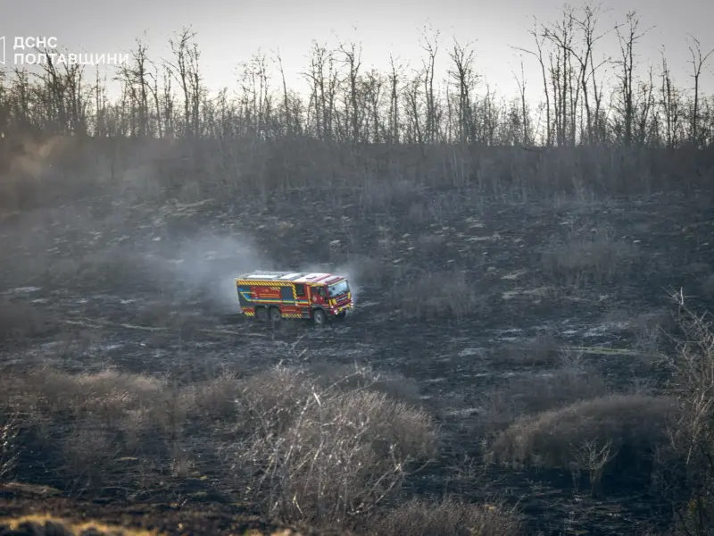Пожежники ліквідували загоряння сухостою на Полтавщині