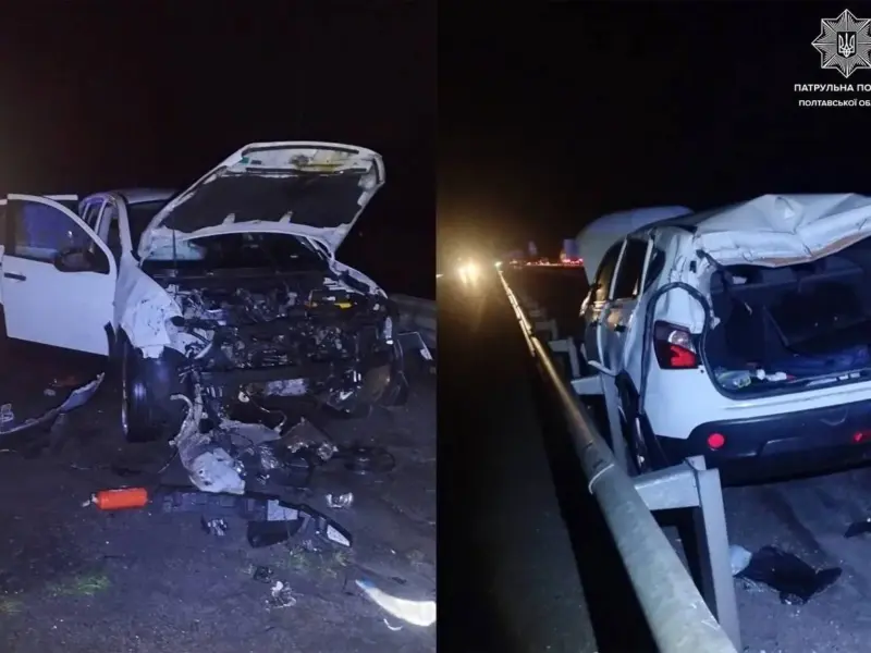 На трасі Київ — Харків — Довжанський водій врізався у відбійник