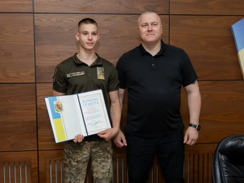 17-річного полтавця відзначили за допомогу під час ліквідації наслідків атаки на Половках