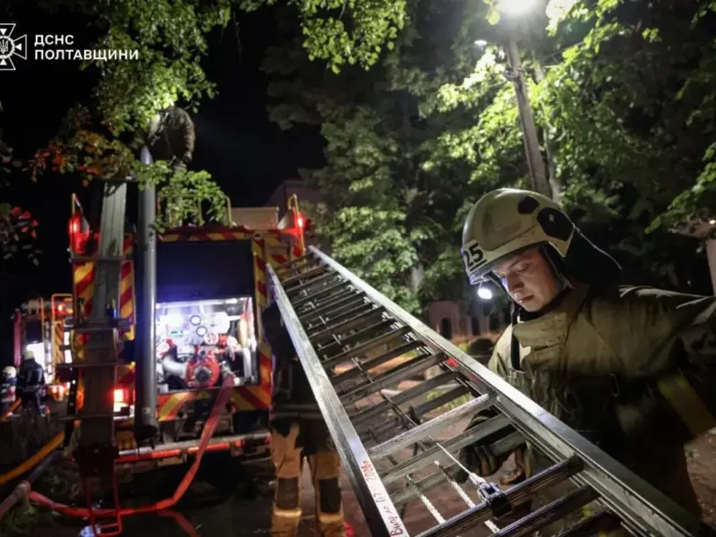 Після атаки дронів у Полтавській громаді сталася пожежа