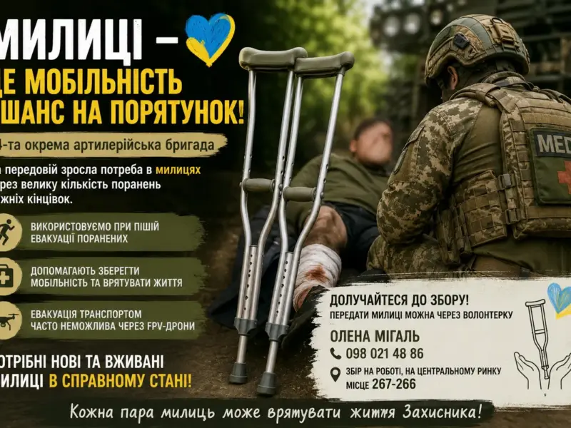 На фронті критично потрібні милиці – збирають на центральному ринку Кременчука