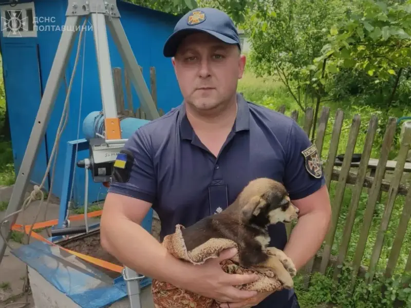 На Лубенщині рятувальники дістали Щасливчика з десятиметрового колодязя