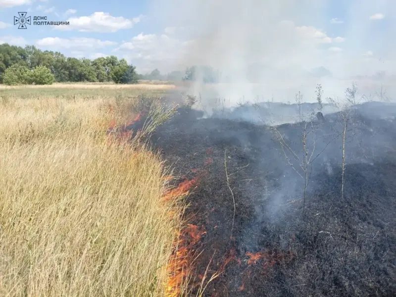 На Кременчуччині за добу сталося дев’ять пожеж
