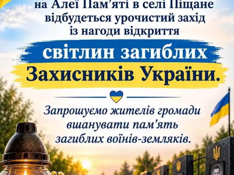 У День захисників і захисниць України в Піщаному відкриють світлини загиблих воїнів
