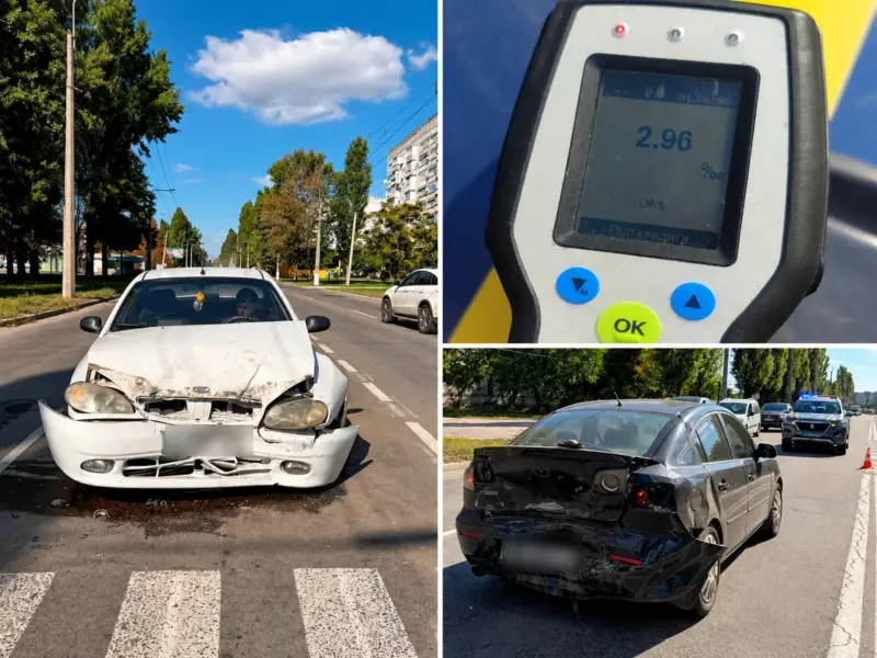 Майже у 15 разів понад норму: у Кременчуці нетверезий водій спричинив ДТП